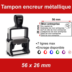 Tampon encreur métallique 56x26mm