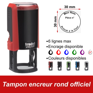 Tampon encreur rond officiel