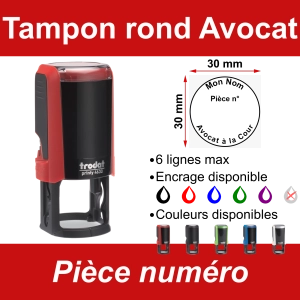 Tampon rond Avocat Pièce numéro