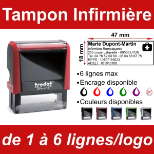 Tampon Infirmière 6 lignes/logo