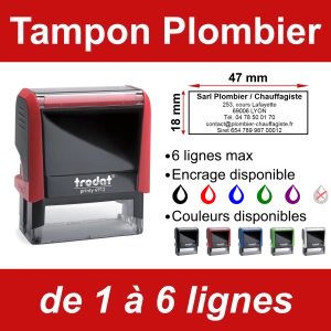 Tampon Plombier/Chauffagiste 6 lignes