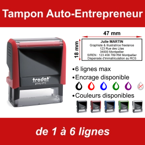 Tampon Auto-Entrepreneur 6 lignes