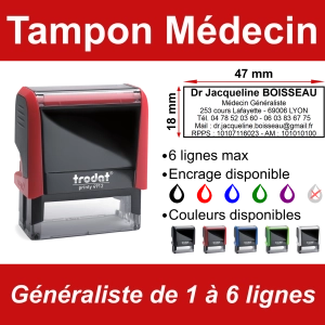 Tampon Médecin Généraliste 6 lignes