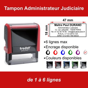 Tampon Administrateur Judiciaire 6 lignes