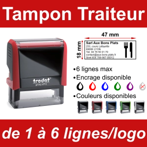 Tampon Traiteur 6 lignes/logo