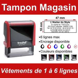 Tampon Magasin Vêtements 6 lignes