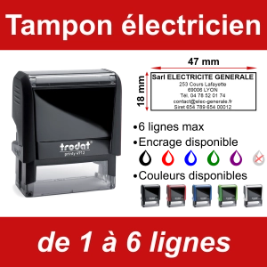Tampon Électricien 6 lignes