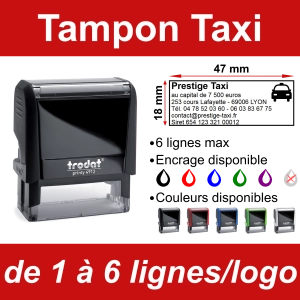 Tampon Taxi 6 lignes/logo