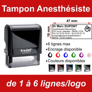 Tampon Anesthésiste 6 lignes/logo