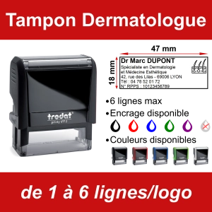 Tampon Dermatologue 6 lignes/logo