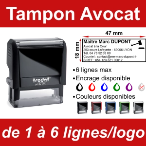 Tampon Avocat 6 lignes/logo