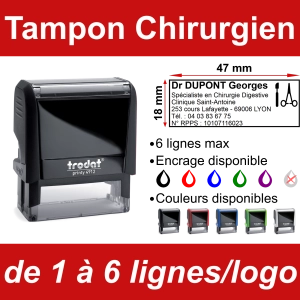 Tampon Chirurgien 6 lignes/logo