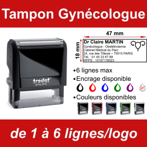 Tampon Gynécologue 6 lignes/logo