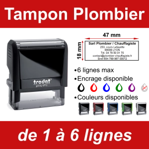 Tampon Plombier/Chauffagiste 6 lignes