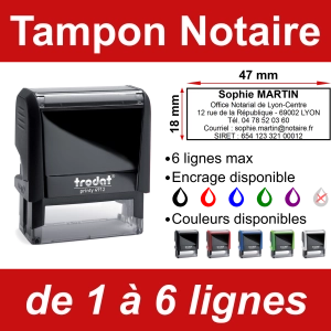 Tampon Notaire 6 lignes