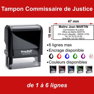 Tampon Commissaire de Justice 6 lignes