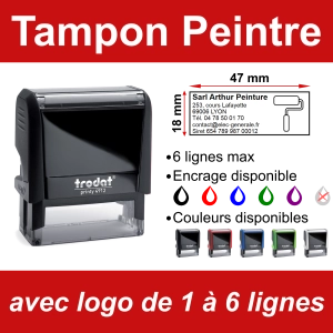 Tampon Peintre 6 lignes/logo