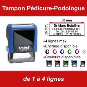 Tampon Pédicure-Podologue 4 lignes