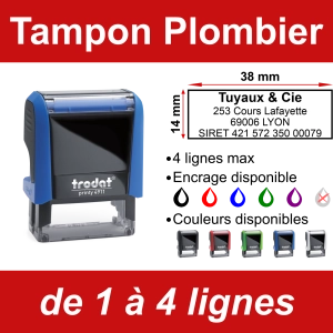 Tampon Plombier/Chauffagiste 4 lignes