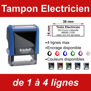 Tampon Électricien 4 lignes