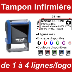 Tampon Infirmière 4 lignes/logo