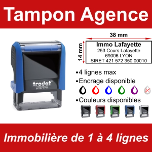 Tampon Agence Immobilière 4 lignes