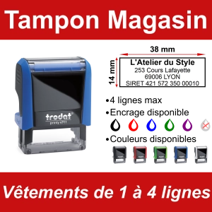 Tampon Magasin Vêtements 4 lignes