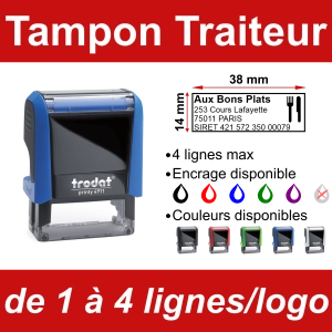 Tampon traiteur 4lignes/logo