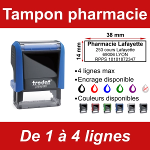 Tampon encreur pharmacie 4 lignes