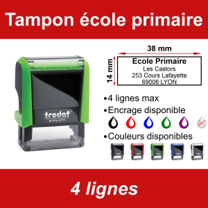 Tampon école primaire 4 lignes