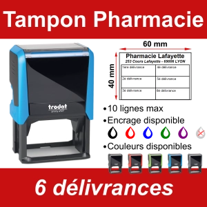 Tampon encreur Pharmacie 6 délivrances