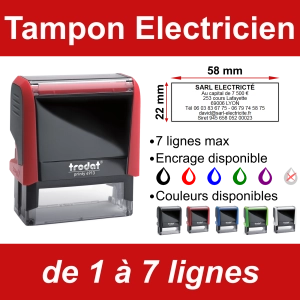 Tampon Electricien 7 lignes