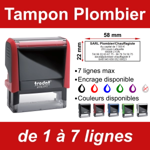 Tampon Plombier/Chauffagiste 7 lignes
