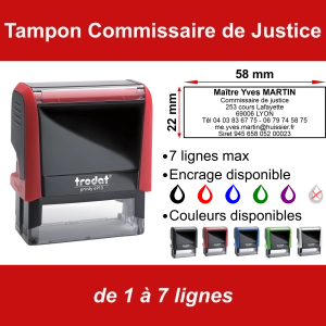 Tampon Commissaire de Justice 7 lignes
