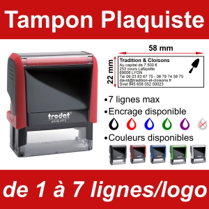 Tampon Plaquiste 7 lignes/logo