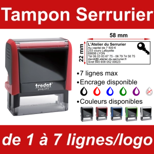 Tampon Serrurier 7 lignes/logo