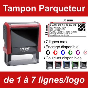 Tampon Parqueteur 7 lignes/logo