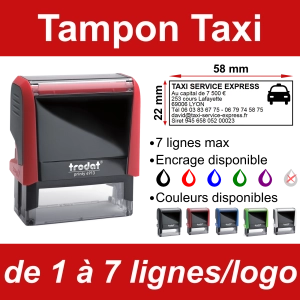 Tampon Taxi 7 lignes/logo