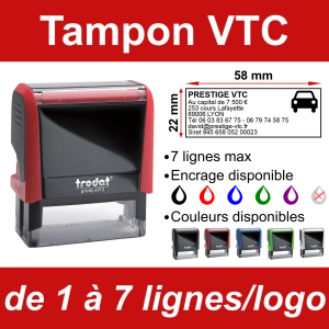 Tampon VTC 7 lignes/logo