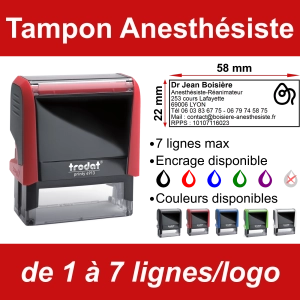 Tampon Anesthésiste 7 lignes/logo