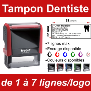 Tampon Dentiste 7 lignes/logo