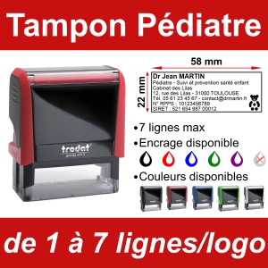 Tampon Pédiatre 7 lignes/logo