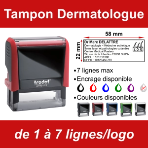 Tampon Dermatologue 7 lignes/logo
