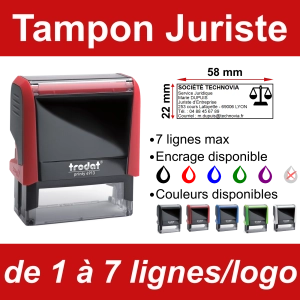 Tampon Juriste 7 lignes/logo