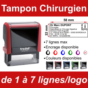 Tampon Chirurgien 7 lignes/logo