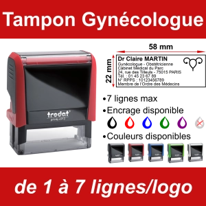Tampon Gynécologue 7 lignes/logo