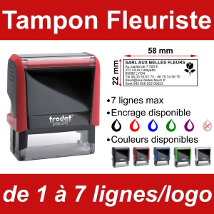 Tampon Fleuriste 7 lignes/logo