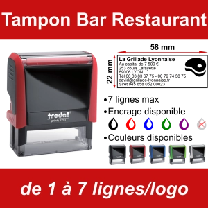 Tampon Bar Restaurant 7 lignes/logo