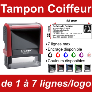Tampon Coiffeur 7 lignes/logo