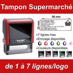 Tampon Supermarché 7 lignes/logo